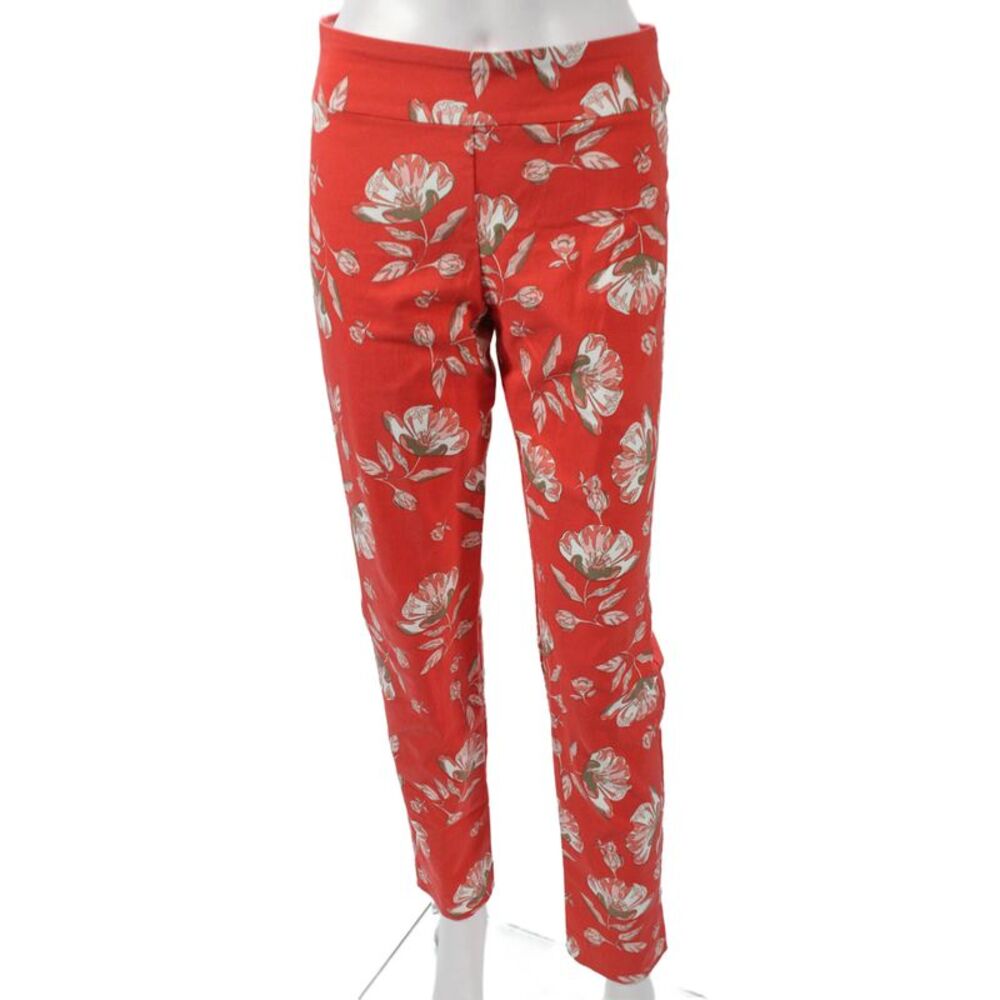 Culture Womens Ankle Red Floral Nylon Pull On Pants Size 6